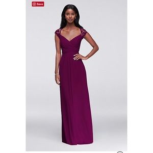 David’s Bridal Sangria Long Bridesmaids Dress
